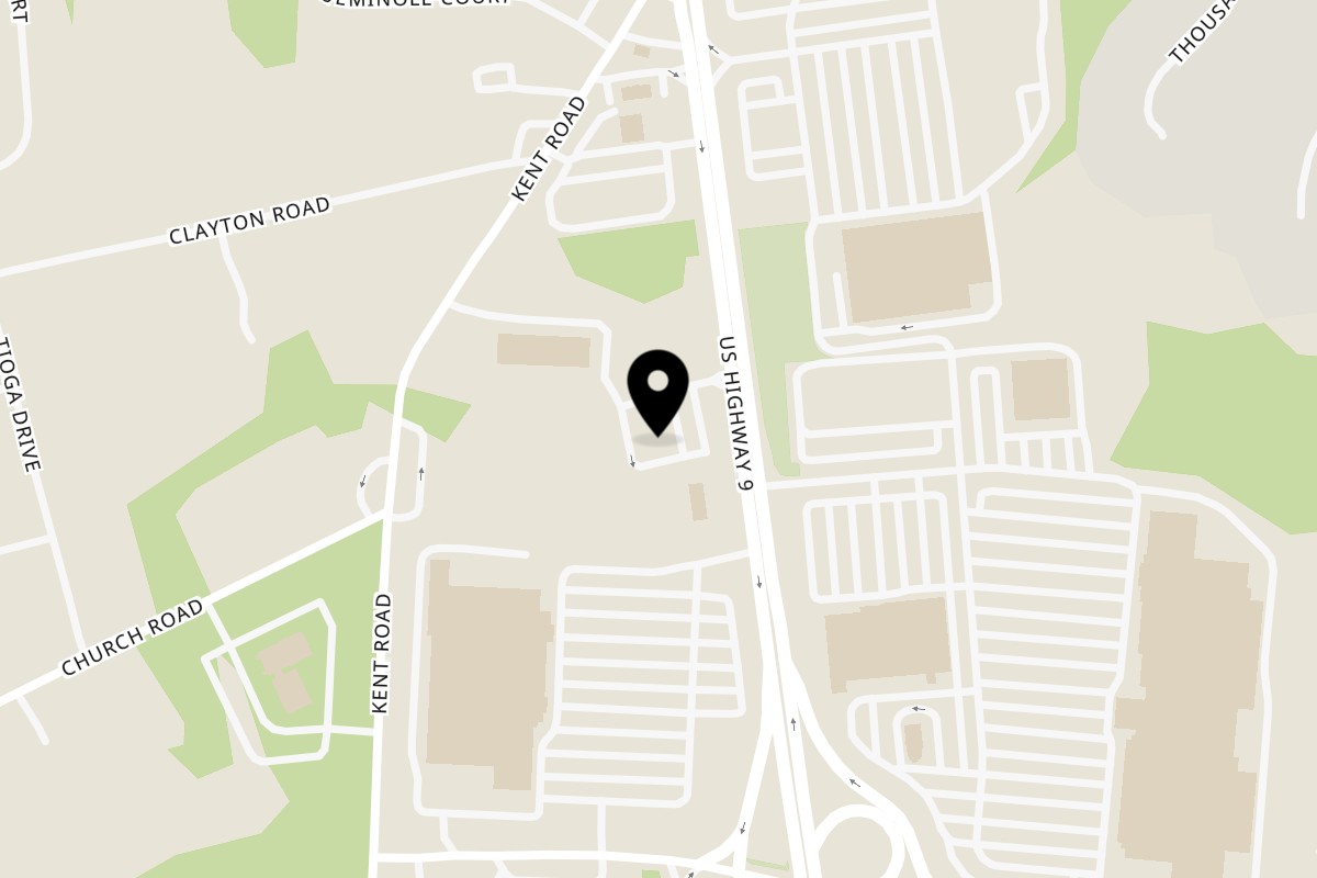 Map showing the location of Luigi's Pizza on 4864 US-9 in Howell Township